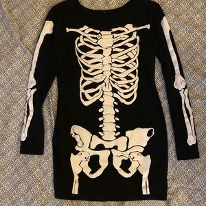 Skeleton Skin-Tight Mini Dress